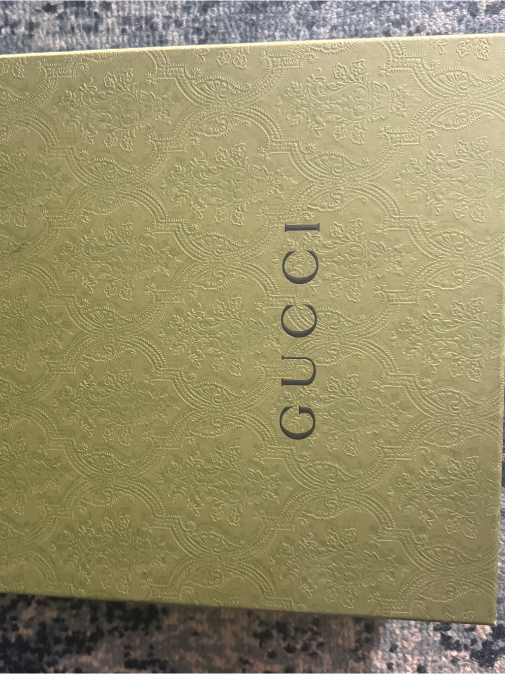 Gucci Olive Green Embossed Logo Gift Box